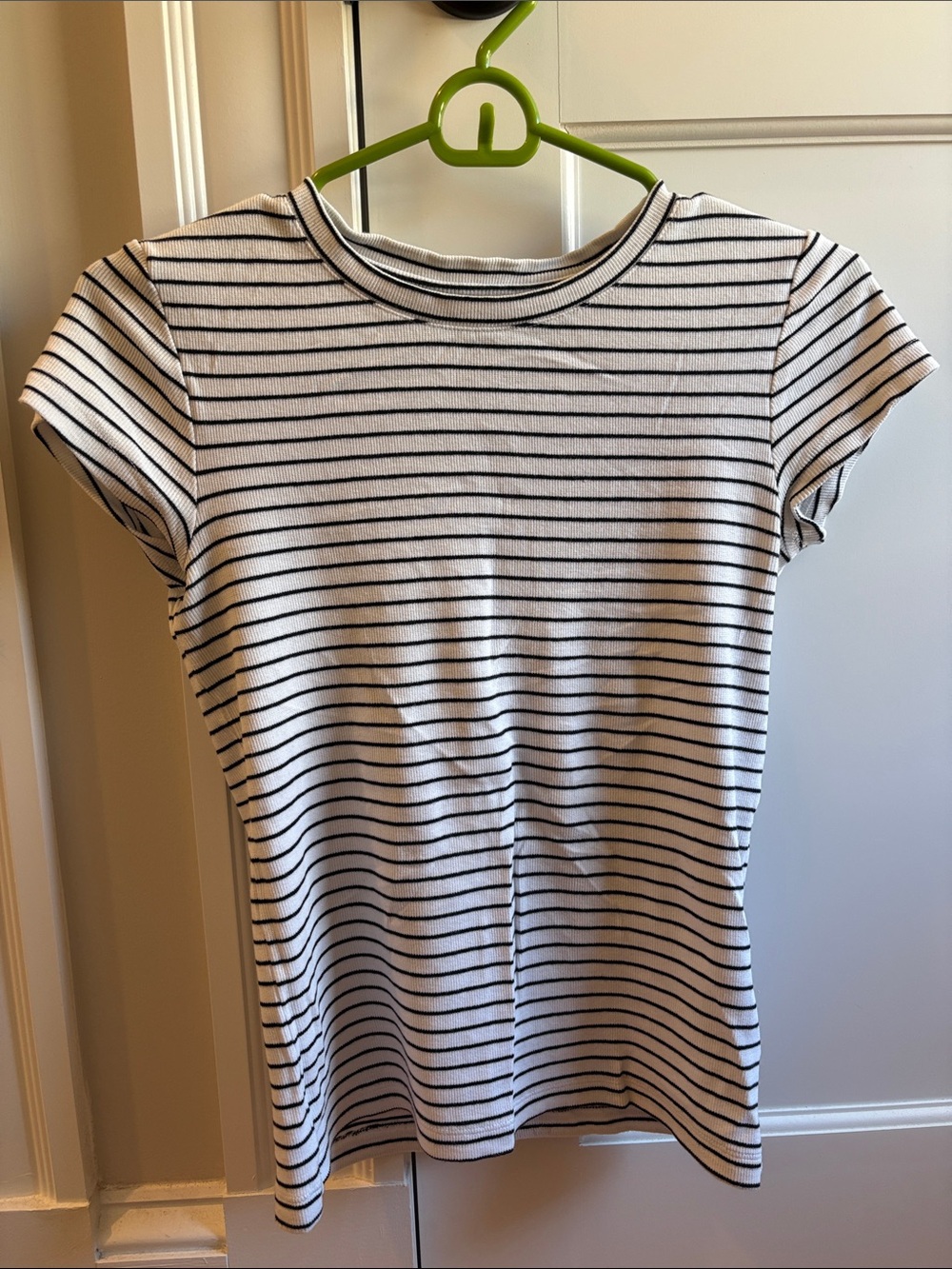 Club Monaco Black and White Striped Tee